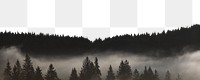 Foggy forest png border sticker, nature on transparent background