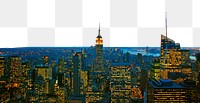 Cityscape png border, transparent background