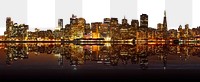 San Francisco skyline png border, transparent background