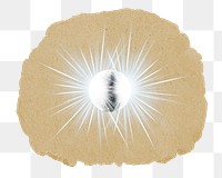 Sparkly disco png ball sticker, ripped paper, transparent background