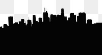 City silhouette png border sticker, transparent background