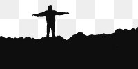 Silhouette man png border sticker, transparent background