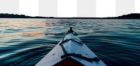 Lake kayak png border, transparent background