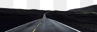 Dark rural road png border, transparent background