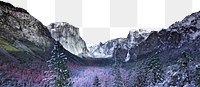 Mountain landscape png border sticker, nature on transparent background