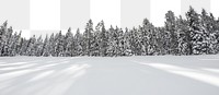 Snow forest png border sticker, nature on transparent background