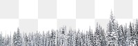 Winter forest trees png border, transparent background