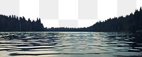 Lake landscape png border sticker, nature on transparent background