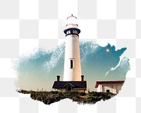 Lighthouse png sticker, transparent background