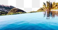 Pool png border, Summer travel, transparent background