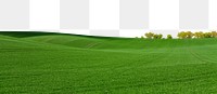 Green hills png border, transparent background