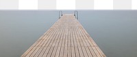 Jetty in lake png border, transparent background