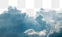 Cloudy sky png border, transparent background