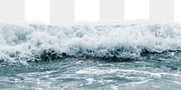 Sea wave png border, torn paper design, transparent background