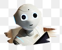 PNG Robot character, collage element, transparent background