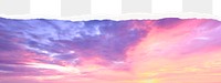 Pastel sky png border, ripped paper, nature aesthetic, transparent background