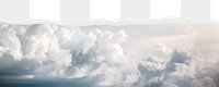 White clouds png border, torn paper design, transparent background