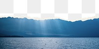 Sunlight on water png border, torn paper design, transparent background