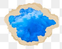 Blue smoke png sticker, ripped paper, transparent background