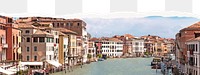 Venice city png border, ripped paper, Europe aesthetic border, transparent background