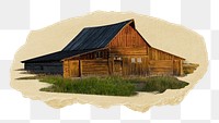 PNG view of house in countryside, collage element, transparent background