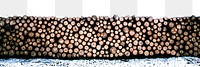 Wood stack png border sticker, transparent background