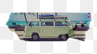 Png Summer camper van sticker, washi tape, transparent background