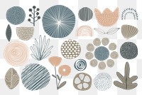 Nature png sticker set, transparent background