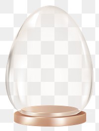 Png luxury Easter egg 3D in glass rose gold design element