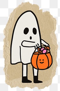 Halloween ghost png sticker, transparent background