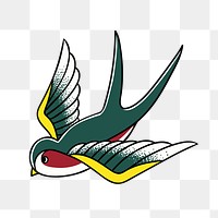 Swallow bird  png sticker, transparent background