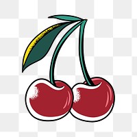 Cherry png sticker, transparent background