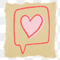 Heart doodle png sticker, transparent background