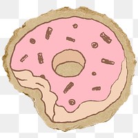 Donut doodle png sticker, transparent background