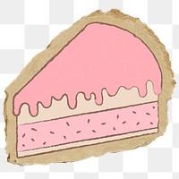 Strawberry cake png sticker, transparent background