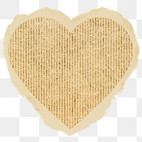 Gold heart png sticker, ripped paper, transparent background