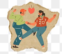 Dancing couple png sticker, transparent background