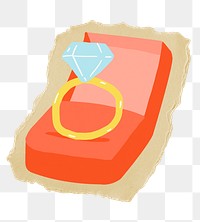 Diamond ring png sticker, transparent background