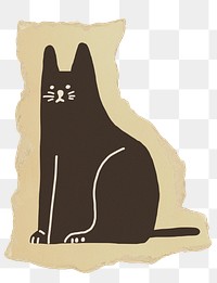 Black cat png sticker, transparent background