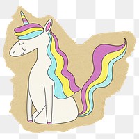 Unicorn doodle png sticker, transparent background