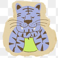 Cartoon tiger png sticker, transparent background