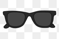 Sunglasses png sticker, summer accessory doodle line art on transparent background