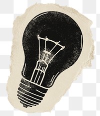 Light bulb png sticker, transparent background