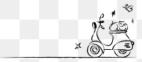 Motorcycle doodle png border, transparent background