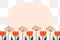 Tulip flower png frame sticker, transparent background