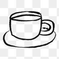 Coffee cup png sticker, beverage doodle, transparent background