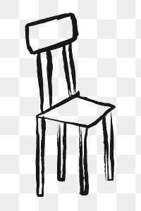 Chair png sticker, furniture doodle, transparent background