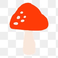 Mushroom png sticker, plant doodle, transparent background