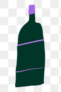 Bottle png sticker, object doodle, transparent background