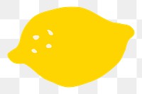 Lemon fruit png sticker, fruit doodle, transparent background